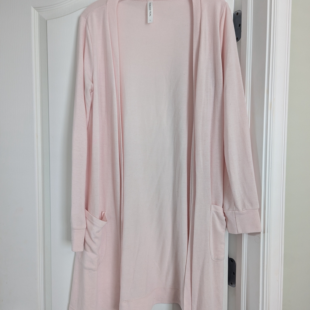 Tickled Teal Light Pink Women's Sweater